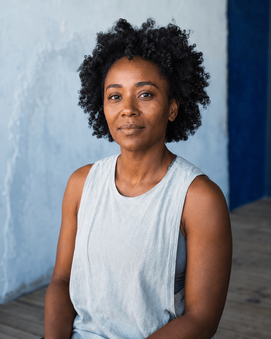 Portrait of June Okafor, mat and strength teacher